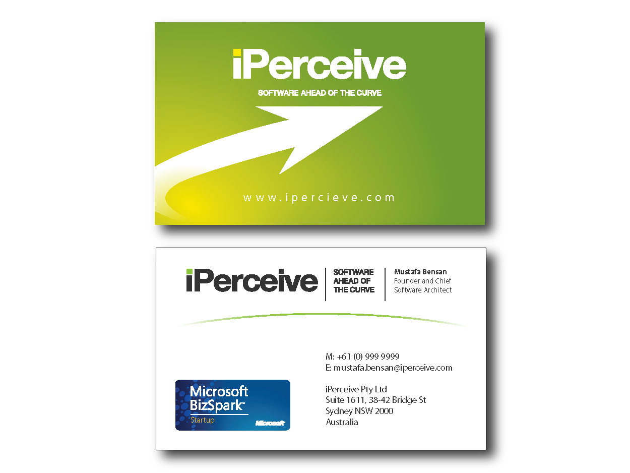 Business Card Design by DDesigns for iPerceive | Design #195682
