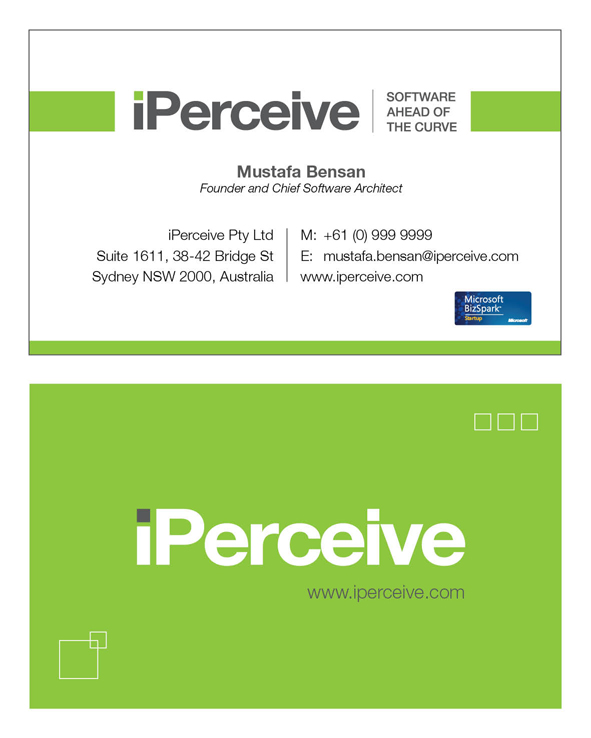 Business Card Design by Graphic Design By Amanda for iPerceive | Design #189145