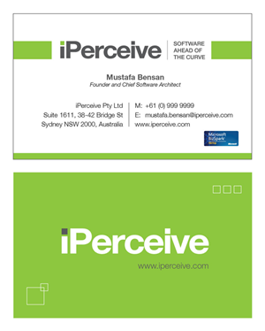 Business Card Design by Graphic Design By Amanda for iPerceive | Design #189145