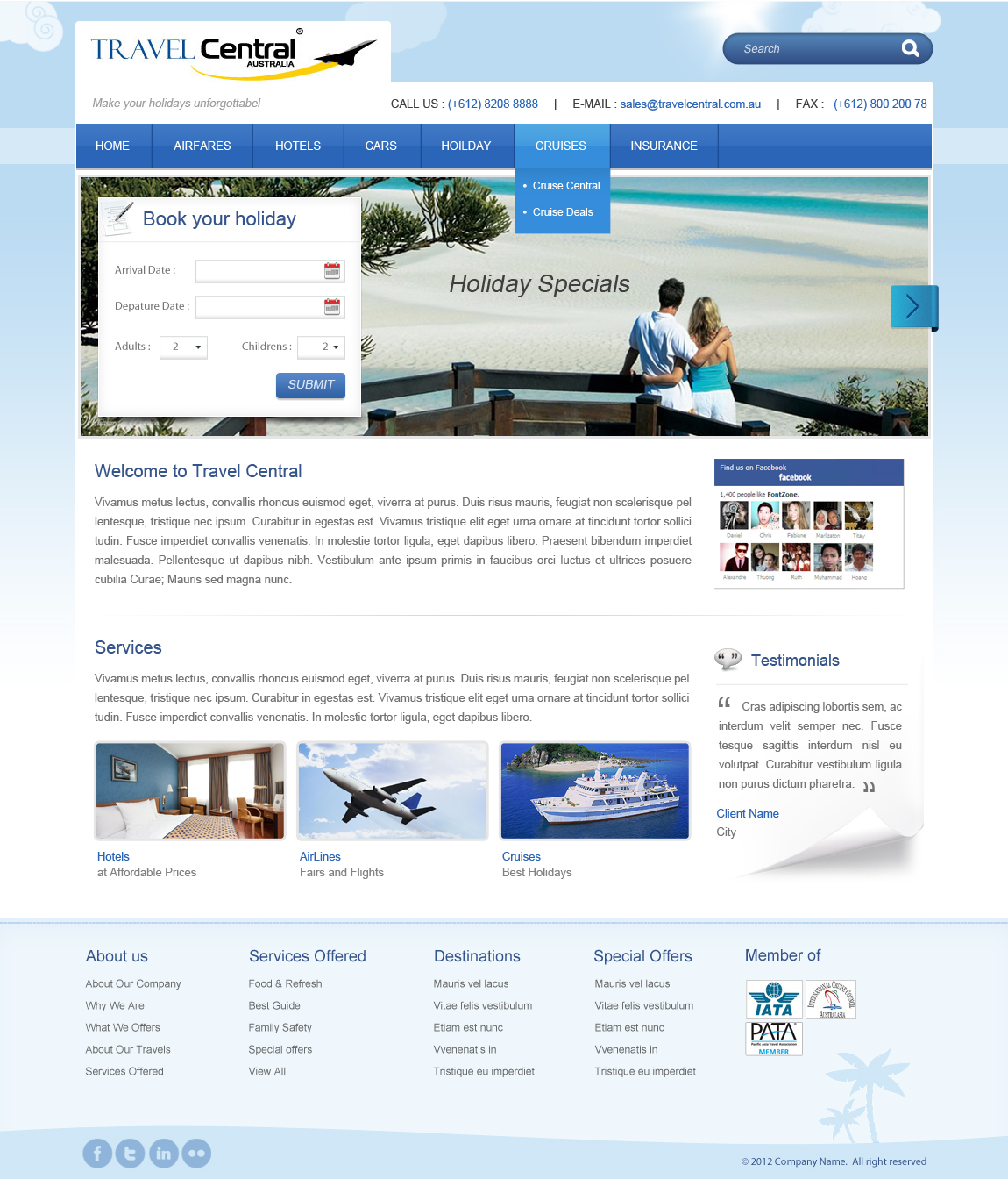 Diseño Wordpress por pb para TRAVEL CENTRAL | Diseño #1263558