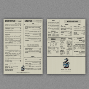 Menu Design by nal for The Anchor Coffee Bar & Grill | Design: #11244328