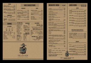 Menu Design by nal for The Anchor Coffee Bar & Grill | Design: #11244526