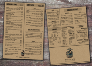 Menu Design by nal for The Anchor Coffee Bar & Grill | Design: #11249526