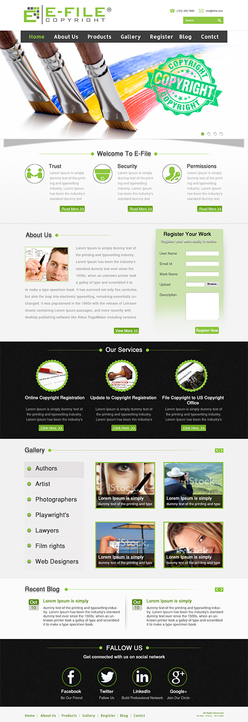 Web Design by Wings on web for Bedrock Online Enterprises, LLC DBA e-File Copyright | Design #4487596