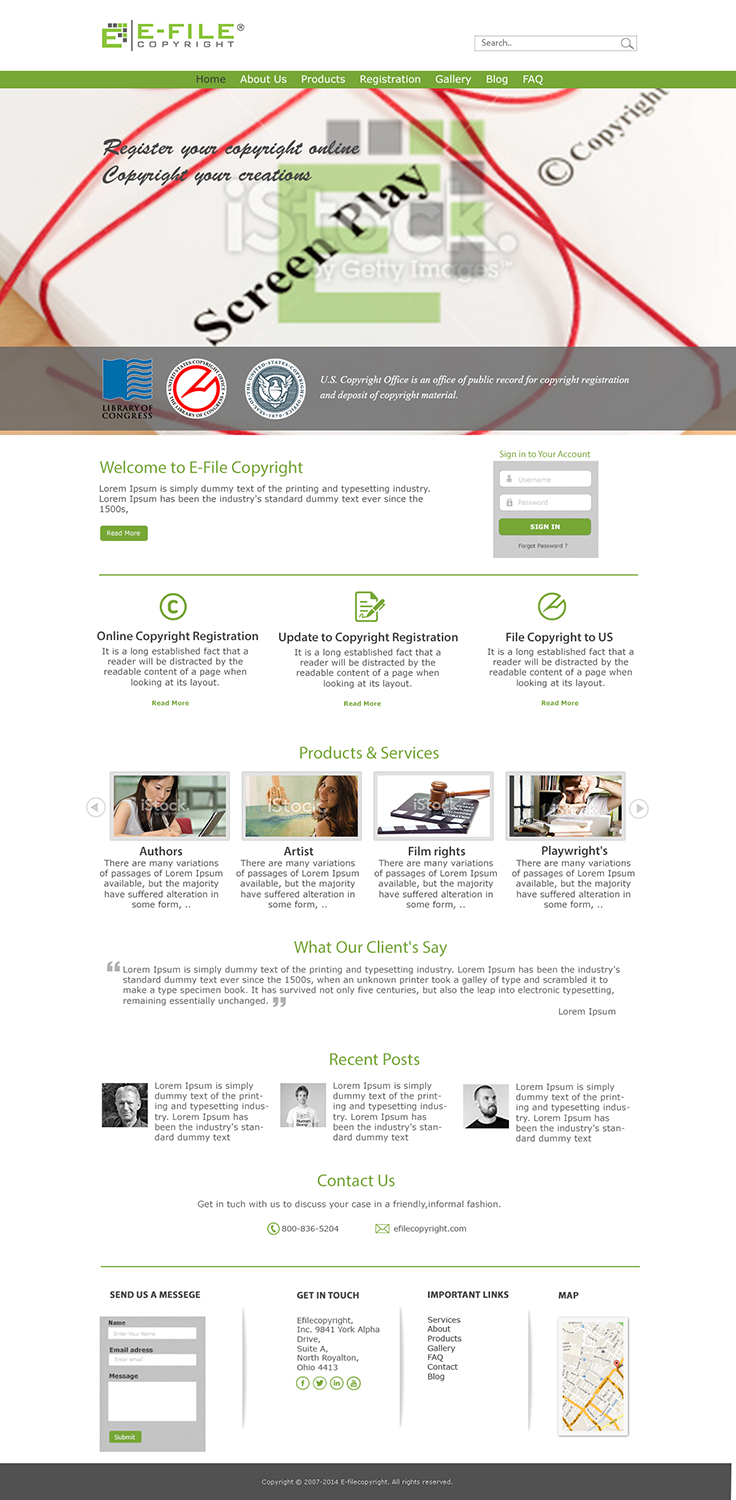 Web Design by Wings on web for Bedrock Online Enterprises, LLC DBA e-File Copyright | Design #4498675