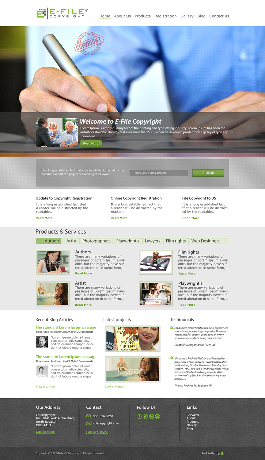 Web Design par Wings on web pour Bedrock Online Enterprises, LLC DBA e-File Copyright | Design #4519997