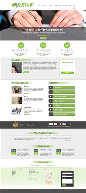 Web Design by Wings on web for Bedrock Online Enterprises, LLC DBA e-File Copyright | Design: #4520001
