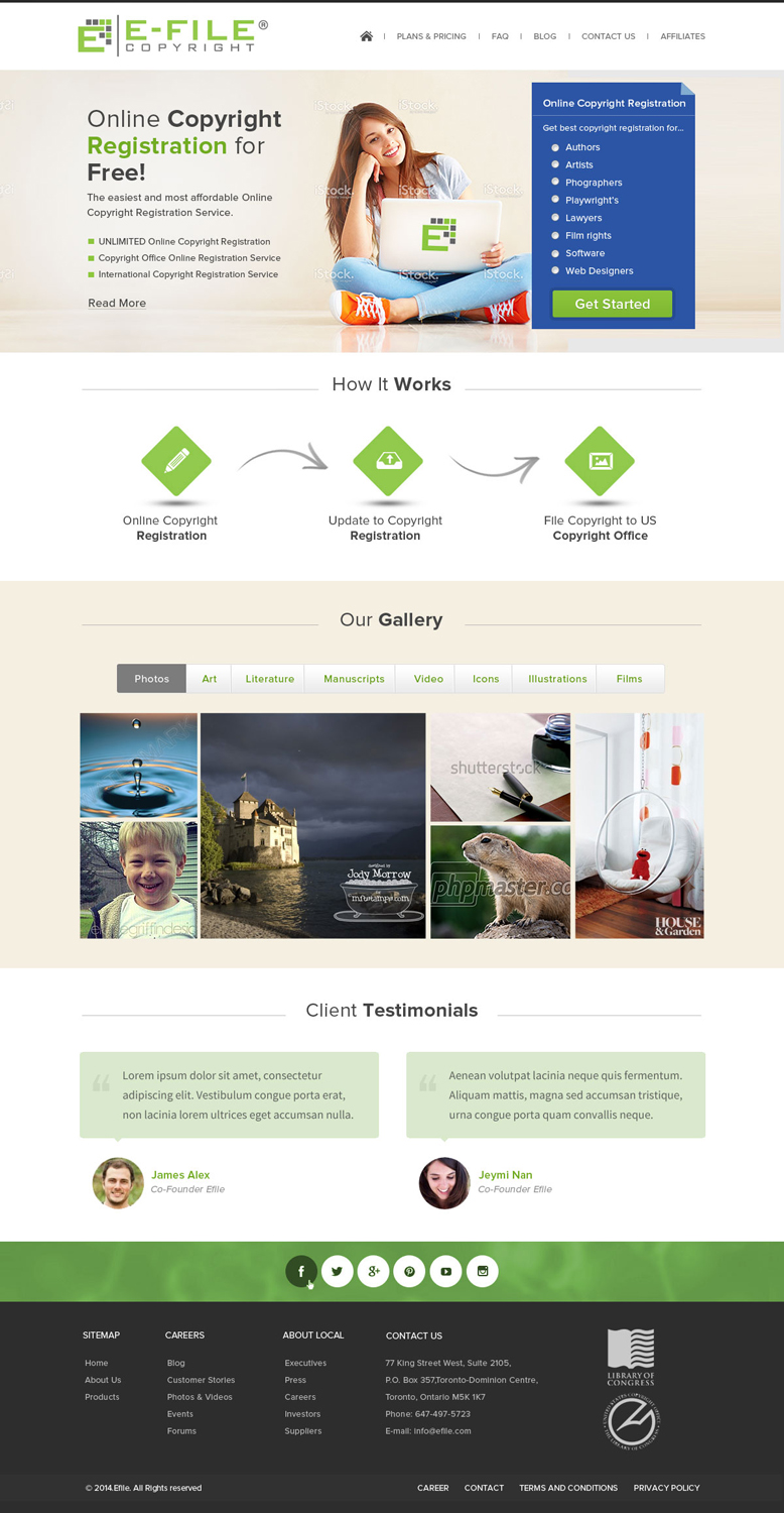 Web Design by OM for Bedrock Online Enterprises, LLC DBA e-File Copyright | Design #4474143