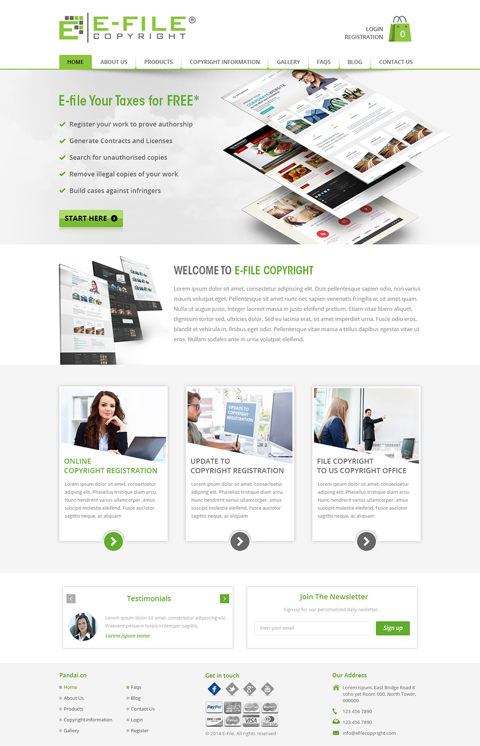 Web Design by Creative Usha for Bedrock Online Enterprises, LLC DBA e-File Copyright | Design #4451031