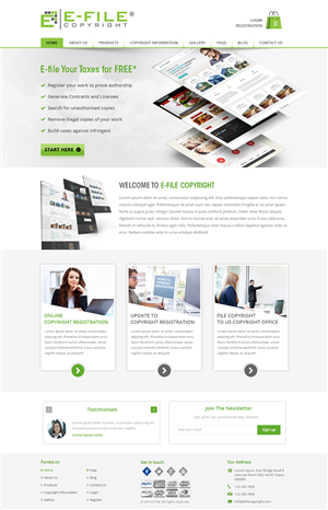 Web Design by Creative Usha for Bedrock Online Enterprises, LLC DBA e-File Copyright | Design #4451031