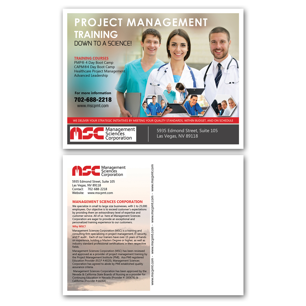 Postcard Design by VEGA-Designs for Management Sciences Corporation | Design #4421974
