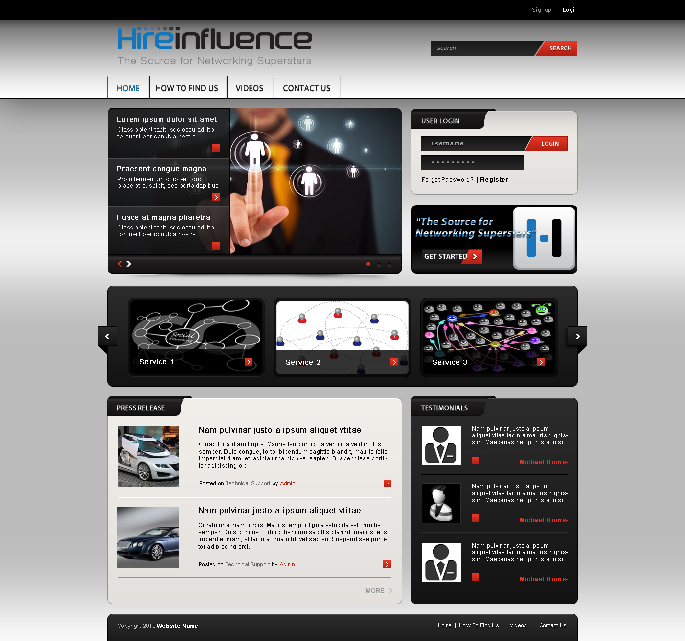 Web Design par amu pour HireInfluence, Inc. | Design #1274110