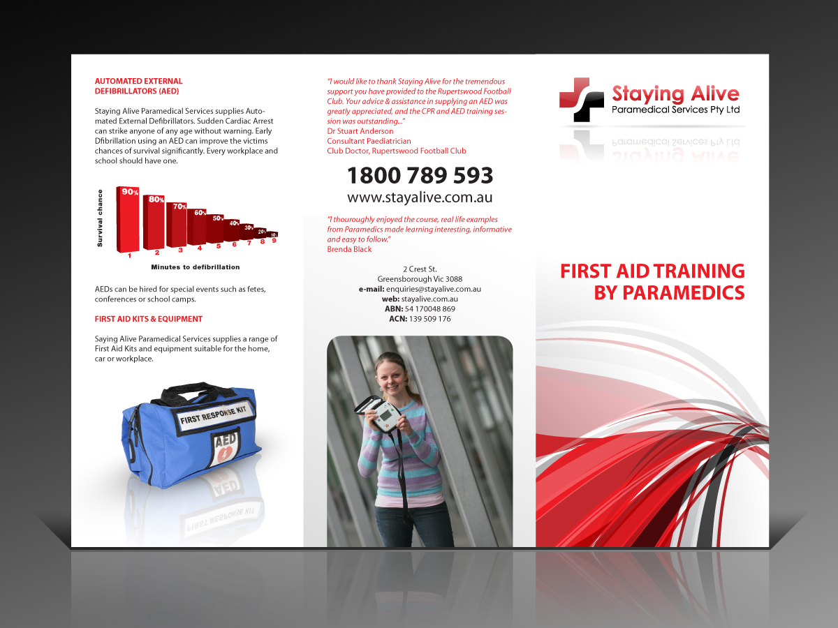 Brochure Design by Bo-design for Staying Alive Paramedical Services Pty Ltd | Design #191937