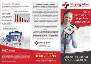 Design de Brochure par aneela pour Staying Alive Paramedical Services Pty Ltd | Design #193911