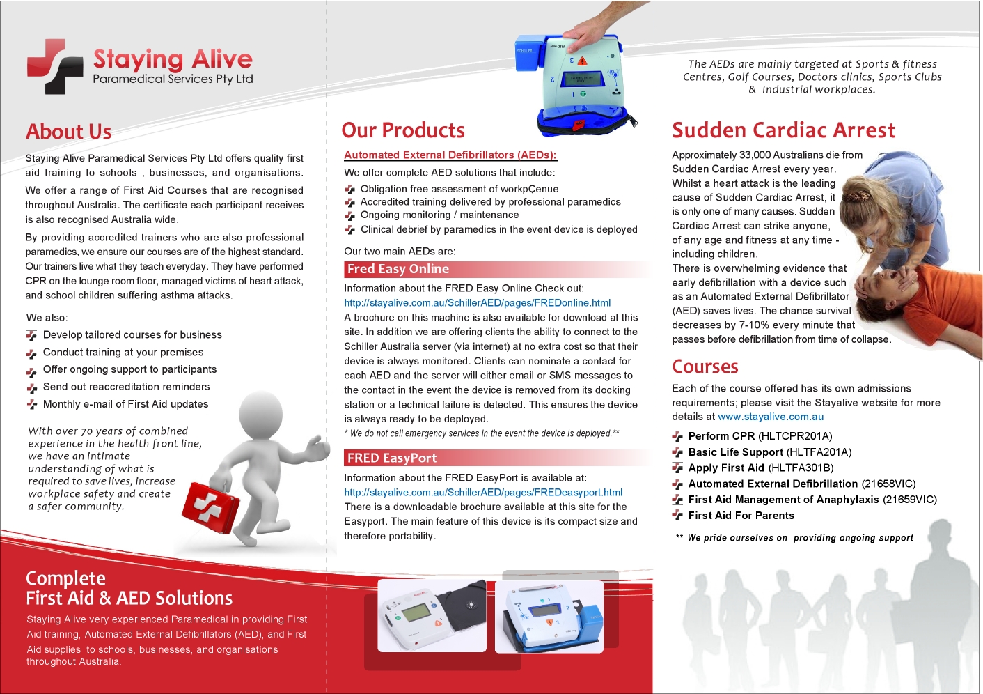 Brochure Design by aneela for Staying Alive Paramedical Services Pty Ltd | Design #196636