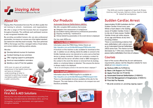 Diseño de Brochure por aneela para Staying Alive Paramedical Services Pty Ltd | Diseño: #196636