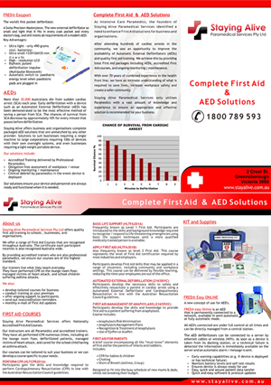 Brochure Design by dimsGraphics for Staying Alive Paramedical Services Pty Ltd | Design #193229