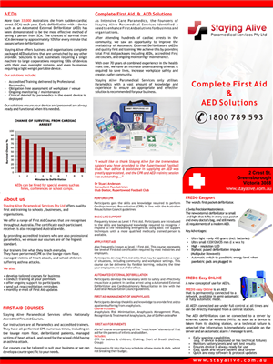 Brochure Design by dimsGraphics for Staying Alive Paramedical Services Pty Ltd | Design: #194505