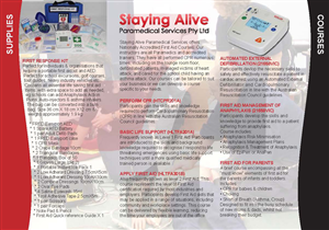 Brochure Design by TDC Communications for Staying Alive Paramedical Services Pty Ltd | Design: #195011