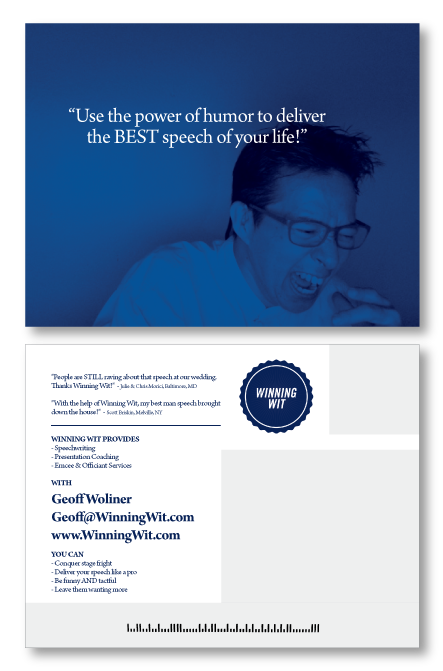 Postcard Design by Simon Hon for Winning Wit, LLC | Design #4428459