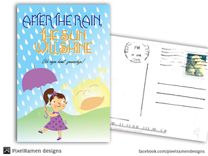 Francobolli, the Postcard Café is looking for new postcards.  | Postcard Design by Noche designs