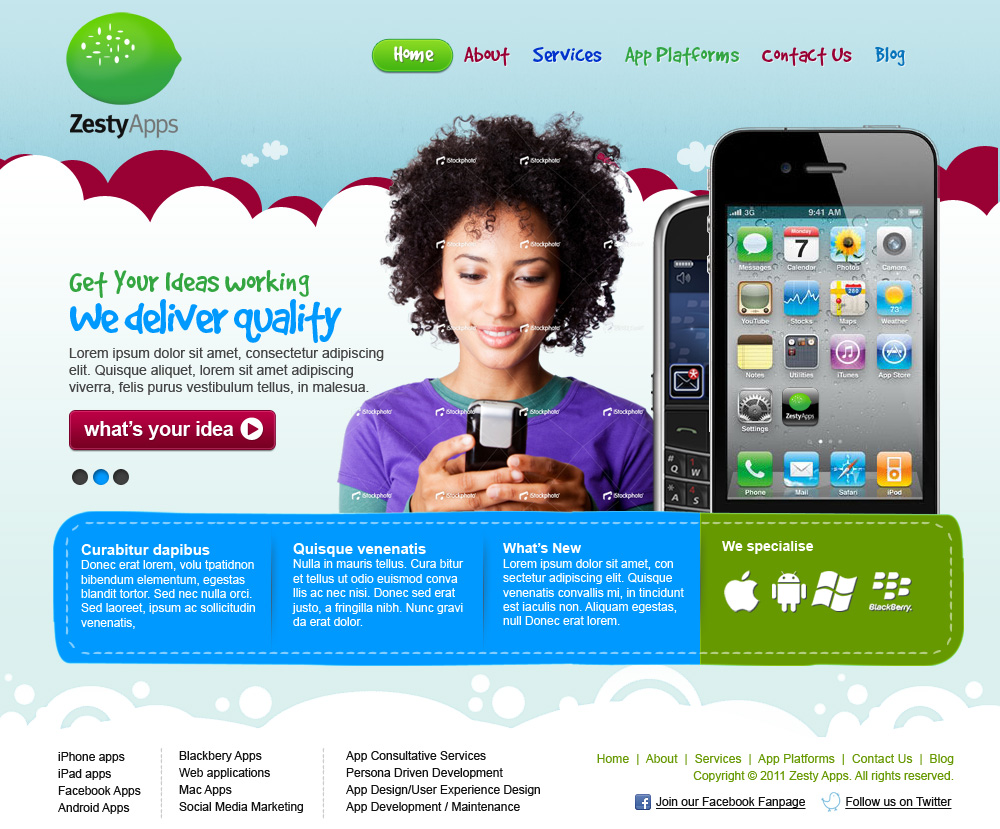 Web Design by Sky Ram for ZestyApps | Design #200397