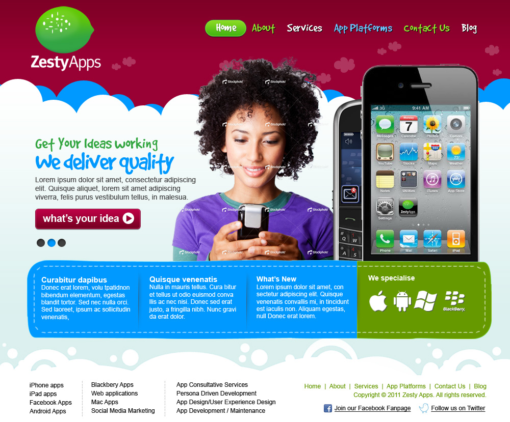 Web Design by Sky Ram for ZestyApps | Design #201851