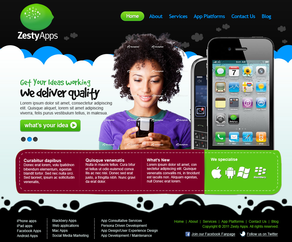 Web Design by Sky Ram for ZestyApps | Design #202160