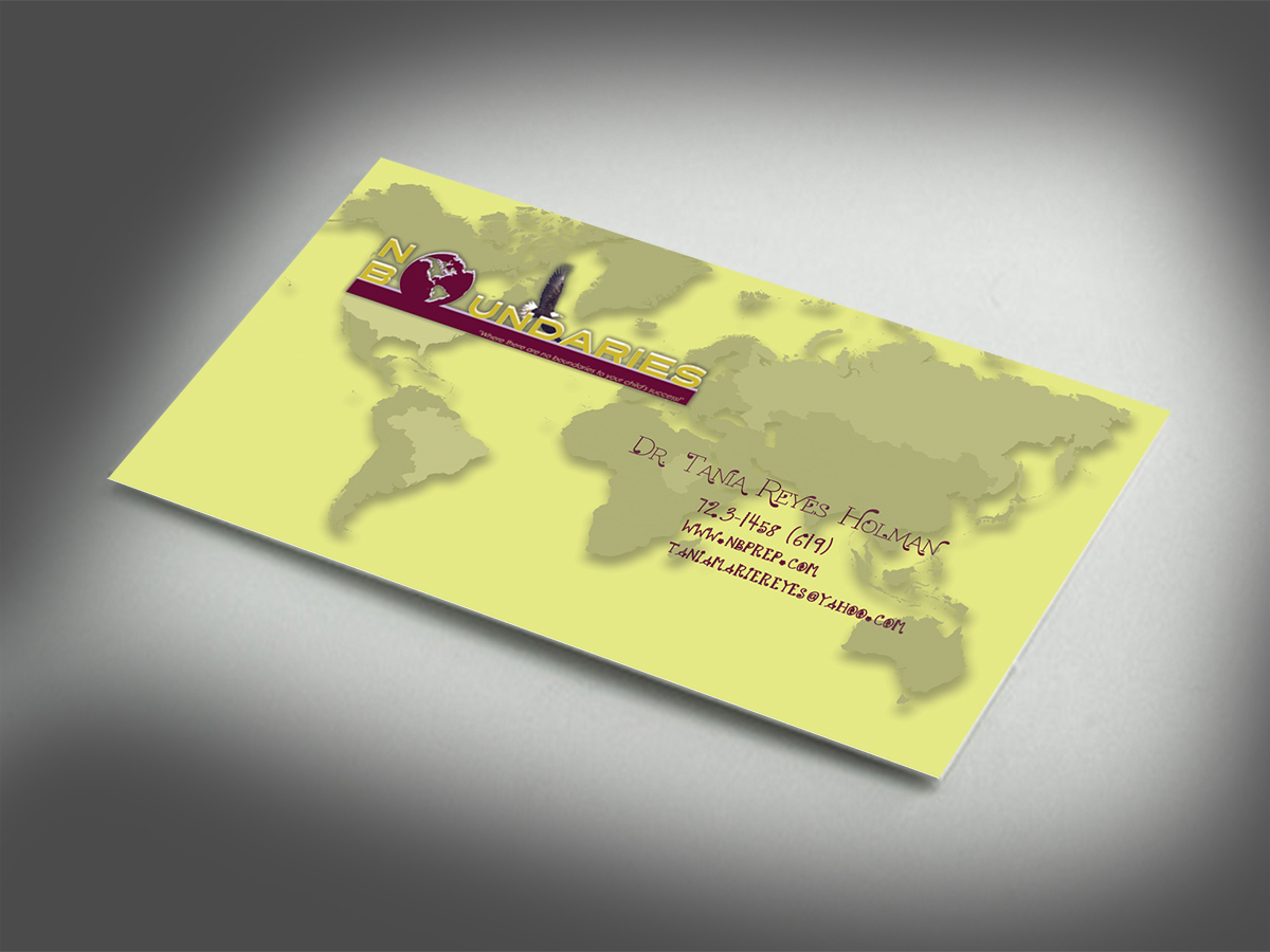 Business Card Design by MAdhusAnkA for No Boundaries  | Design #4478499