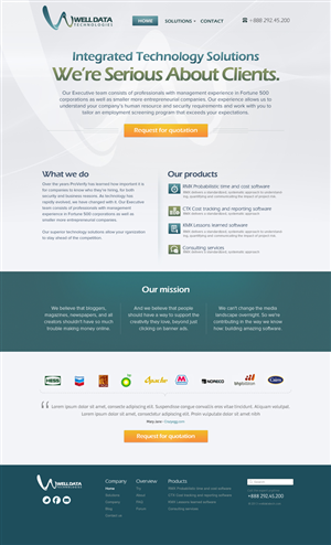 Web Design by the-lion-king for Well Data Technologies | Design: #1360686
