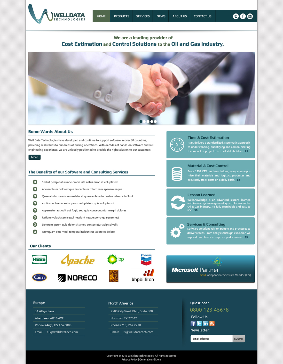 Web Design by OM for Well Data Technologies | Design #1363150