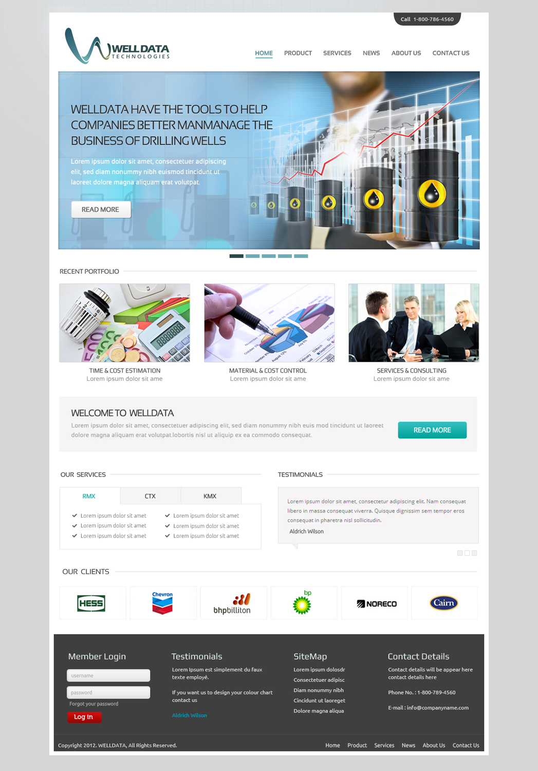 Web Design by OM for Well Data Technologies | Design #1366953