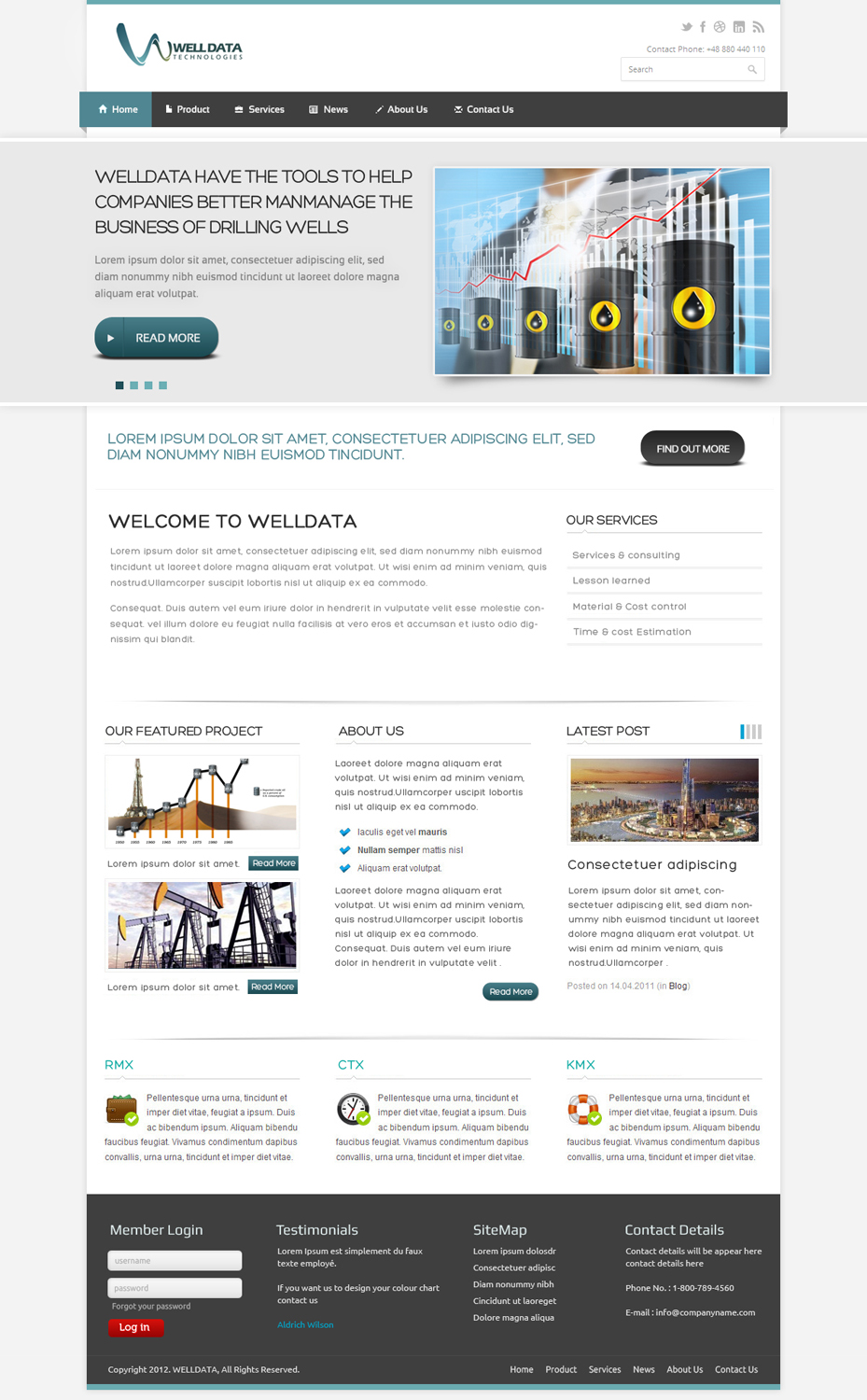 Web Design par OM pour Well Data Technologies | Design #1366957