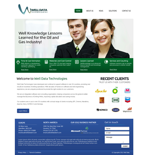 Web Design by OM for Well Data Technologies | Design: #1369281