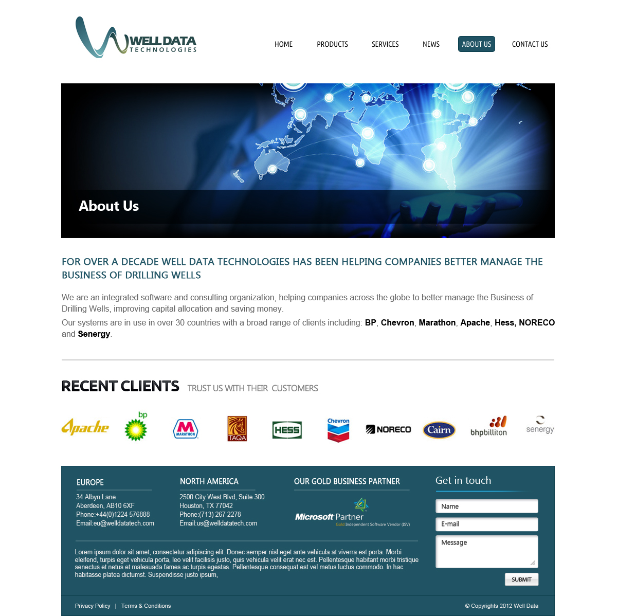 Web Design by OM for Well Data Technologies | Design #1396394