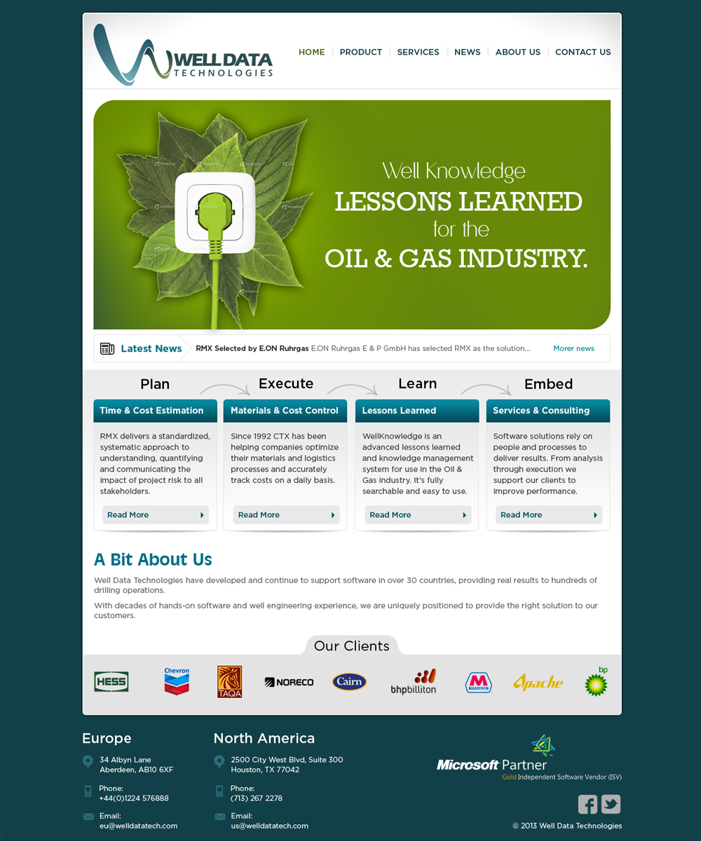 Web Design by ShreejiAkshar for Well Data Technologies | Design #1349361