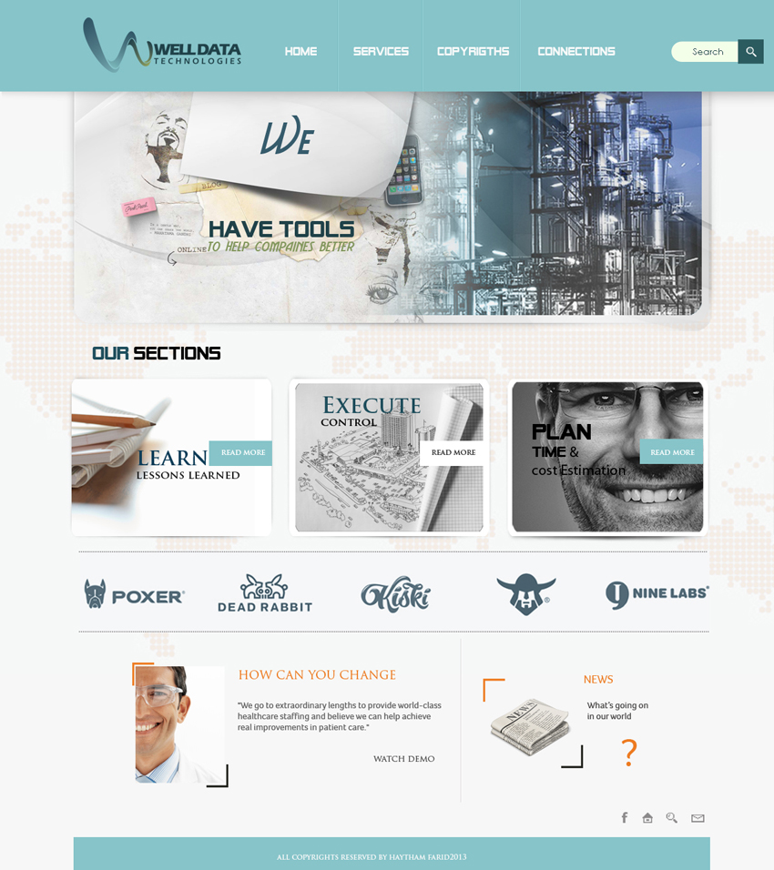 Web Design by haythamfarid for Well Data Technologies | Design #1387476