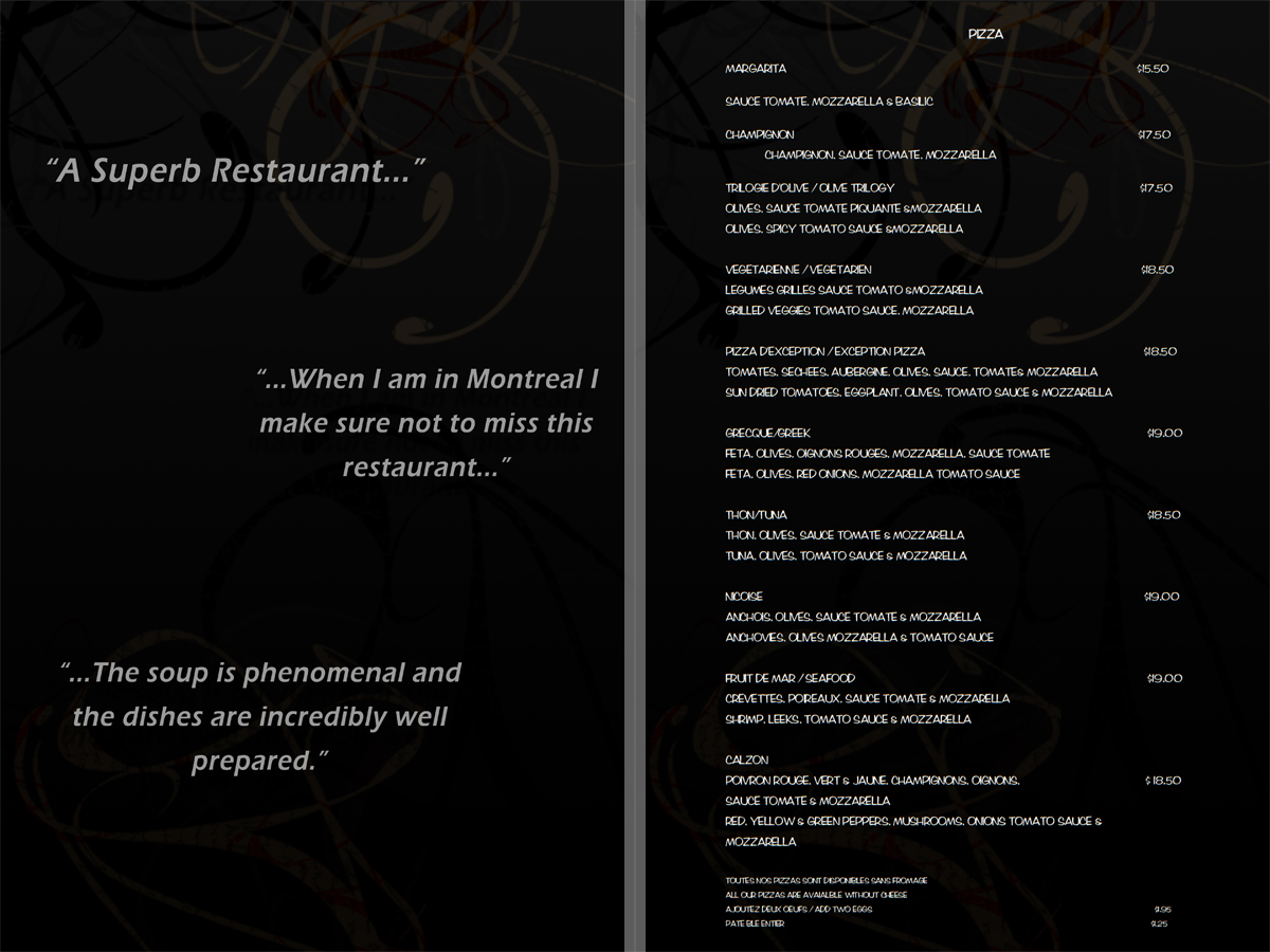 Menu Design by Latilda.Rich for exception | Design #1284173