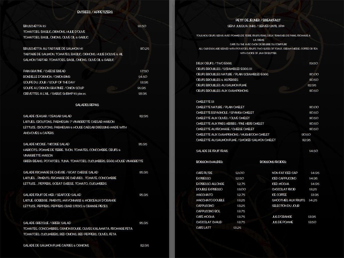 Menu Design by Latilda.Rich for exception | Design #1284177