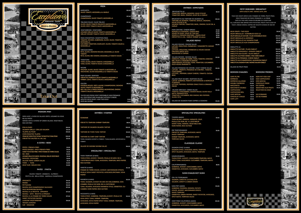 Menu Design by minal k for exception | Design #1290486