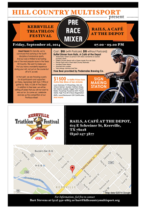Kerrville Triathlon Festival Pre-Race Mixer Postcard | Postcard Design by ordelya.nicole