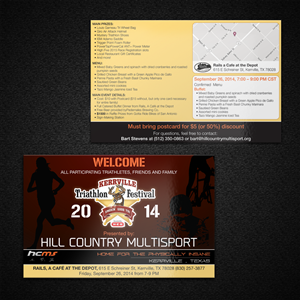 Kerrville Triathlon Festival Pre-Race Mixer Postcard | Postcard Design by Mon01