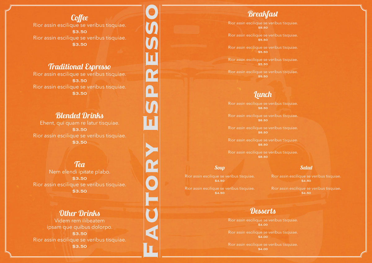 Menu Design by Sally C for this project | Design #4457710