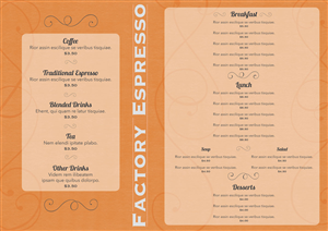 Menu Design by Sally C for this project | Design: #4457715