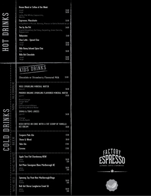 Factory Espresso | Menu Design by schk