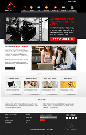 Bird On Fire - Wordpress Design - COMMITTED PAY | Wordpress Design by Expert Designer