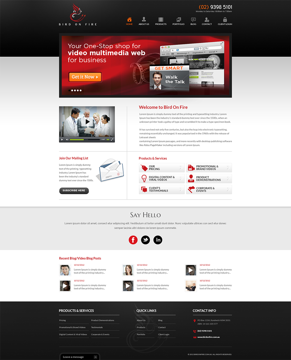 Diseño Wordpress por Mayank Patel para Bird on Fire Pty Ltd | Diseño #1277628
