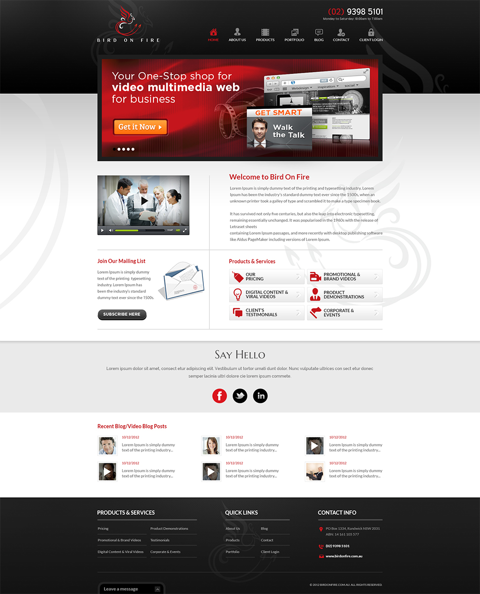 Diseño Wordpress por Mayank Patel para Bird on Fire Pty Ltd | Diseño #1289632