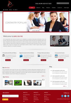 Diseño Wordpress por pb para Bird on Fire Pty Ltd | Diseño: #1275528