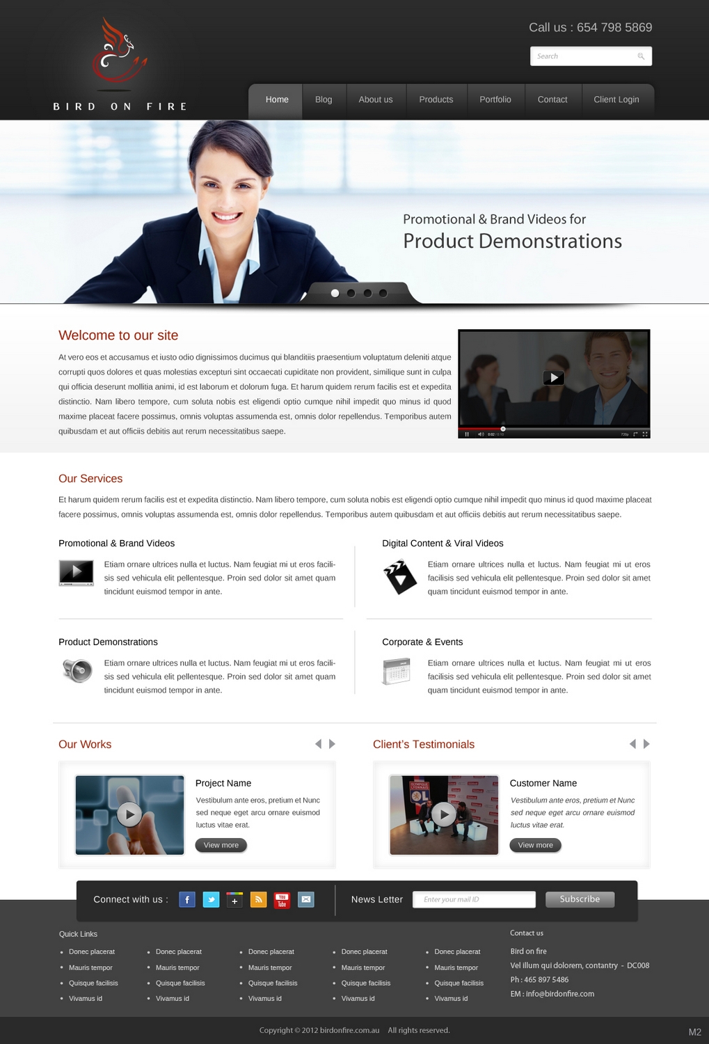 Wordpress Design by pb for Bird on Fire Pty Ltd | Design #1284694